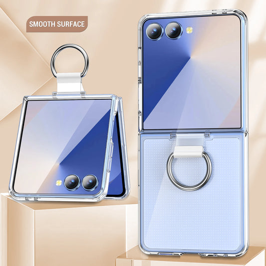 Shockproof Ring Holder Case for Samsung Galaxy Z Flip 7/6/5/4/3 5G - Hard PC Armor Protective Back Cover