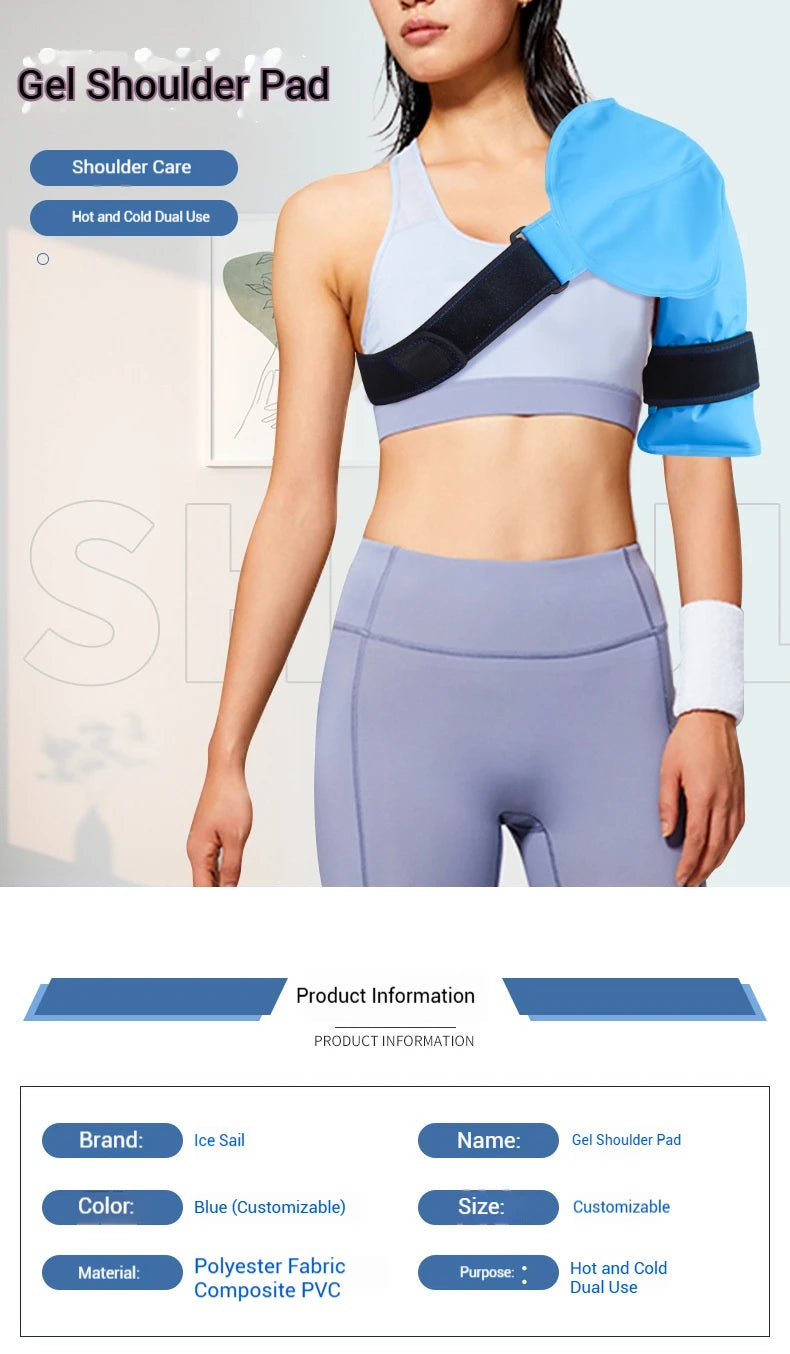 Adjustable Shoulder Ice Pack Wrap — Hot & Cold Gel Compress Support for Pain Relief & Injury Recovery