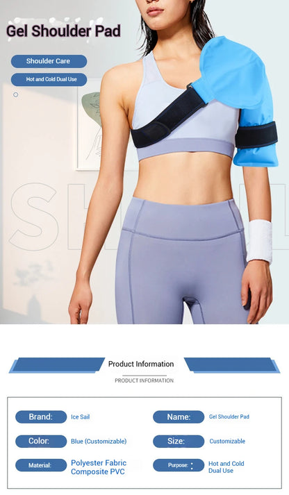 Adjustable Shoulder Ice Pack Wrap — Hot & Cold Gel Compress Support for Pain Relief & Injury Recovery