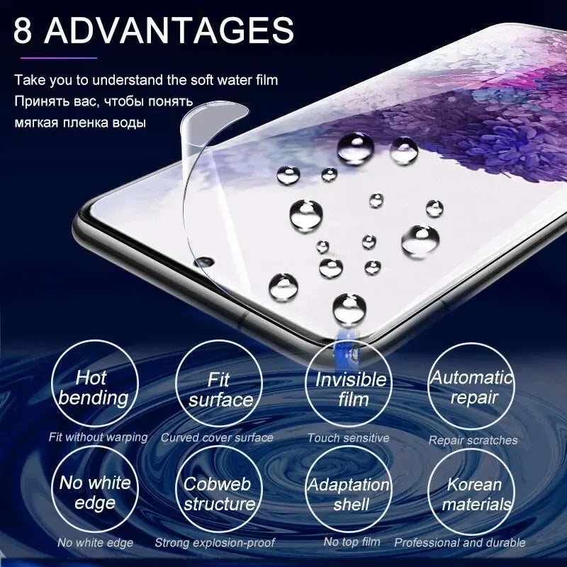 4Pcs Hydrogel Screen Protector for Samsung Galaxy S23/S22/S21/S20/S10/Ultra/Plus/FE/A14/A23/A34/A54