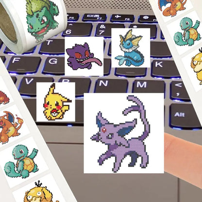 Pokemon Pikachu Pixel Stickers – 500PCS Cartoon Anime Sealing Decals for Laptops, DIY Crafts, Journals & Gifts