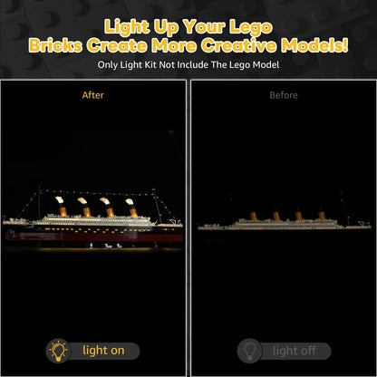 LEGO Titanic 10294 LED Light Kit - LED Lighting Set for Titanic Building Blocks Display Model