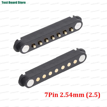 2A DC Magnetic Pogo Pin Connector - 2–8 Pin Spring-Loaded Male/Female Power Socket, 2.5/2.54/2.8mm Pitch, 1–5 Sets