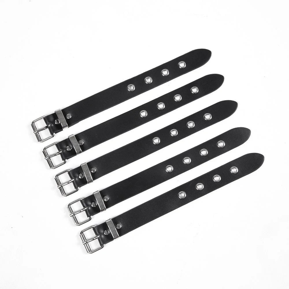 2024 Punk Cool Adjustable PU Bracelet for Men & Women – Vintage Gothic, Hip Hop, Rock, Kpop Dancer Jewelry Accessories