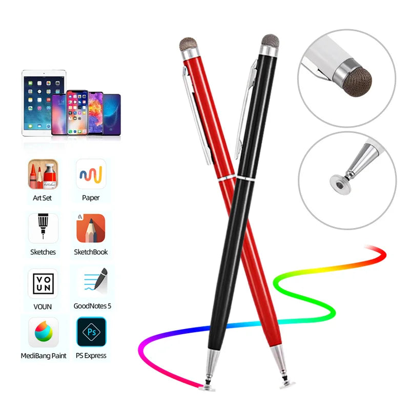 GUUGEI Universal 2-in-1 Stylus Pen - Thick and Thin Drawing Capacitive Pencil for Smartphones and Tablets, Android Mobile Screen Touch Pen