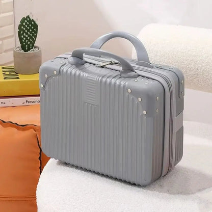 14-Inch Mini Travel Suitcase Cosmetic Box - Hand Luggage Organizer with Password Lock, Small Makeup Case for Boarding