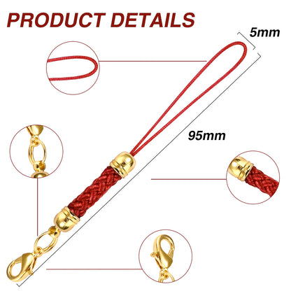 10Pcs Lanyard Strap Set - Lobster Clasp Rope Keychain Hooks Mobile Charms & Key Ring Accessories