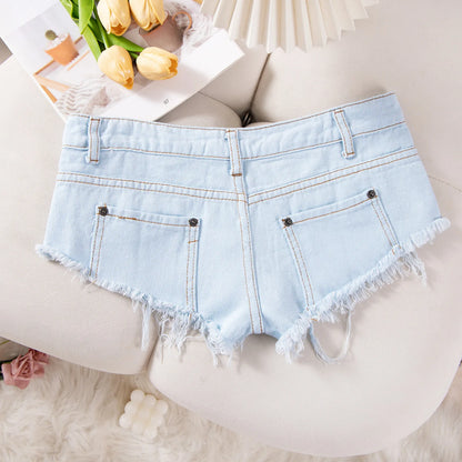 25# Summer Fashion Low-Waist Ripped Denim Shorts — Sexy Hot Pants & Booty Jeans for Women
