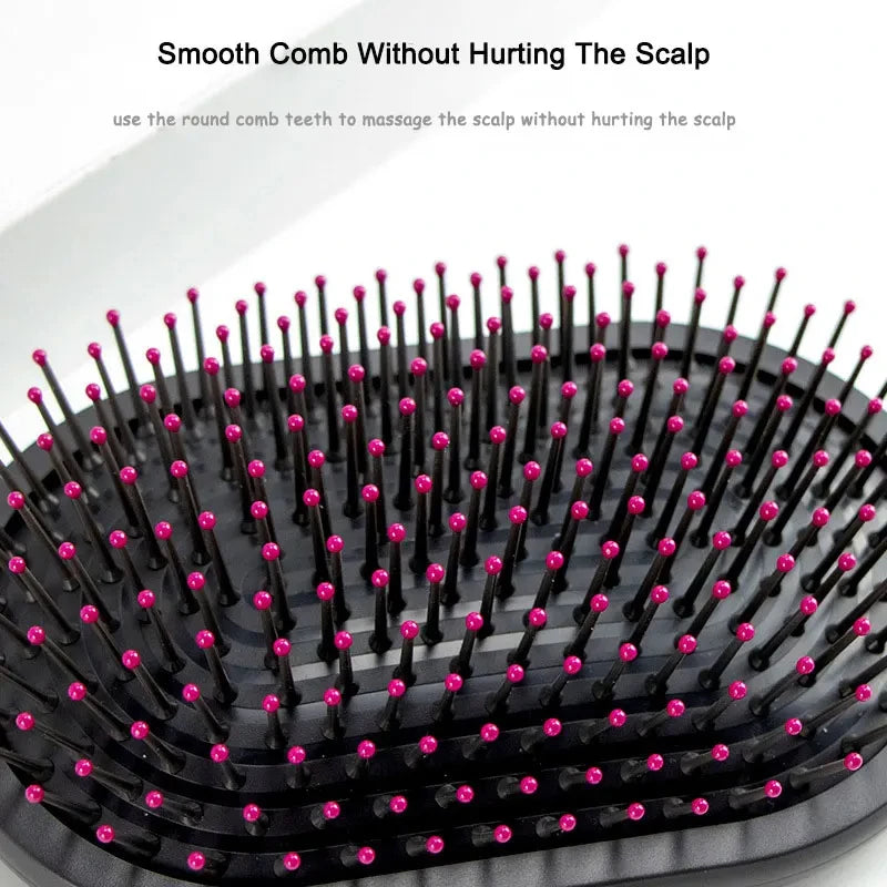 Girls Airbag Hairbrush — Wet & Curly Hair Detangling Comb, Scalp Massage Tool for Salon Styling