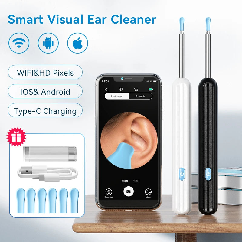 Visual Ear Wax Cleaner with Camera – Safe Earwax Removal Endoscope, 5M Luminous Otoscope & Ear Cleaning Tools for Ear Care