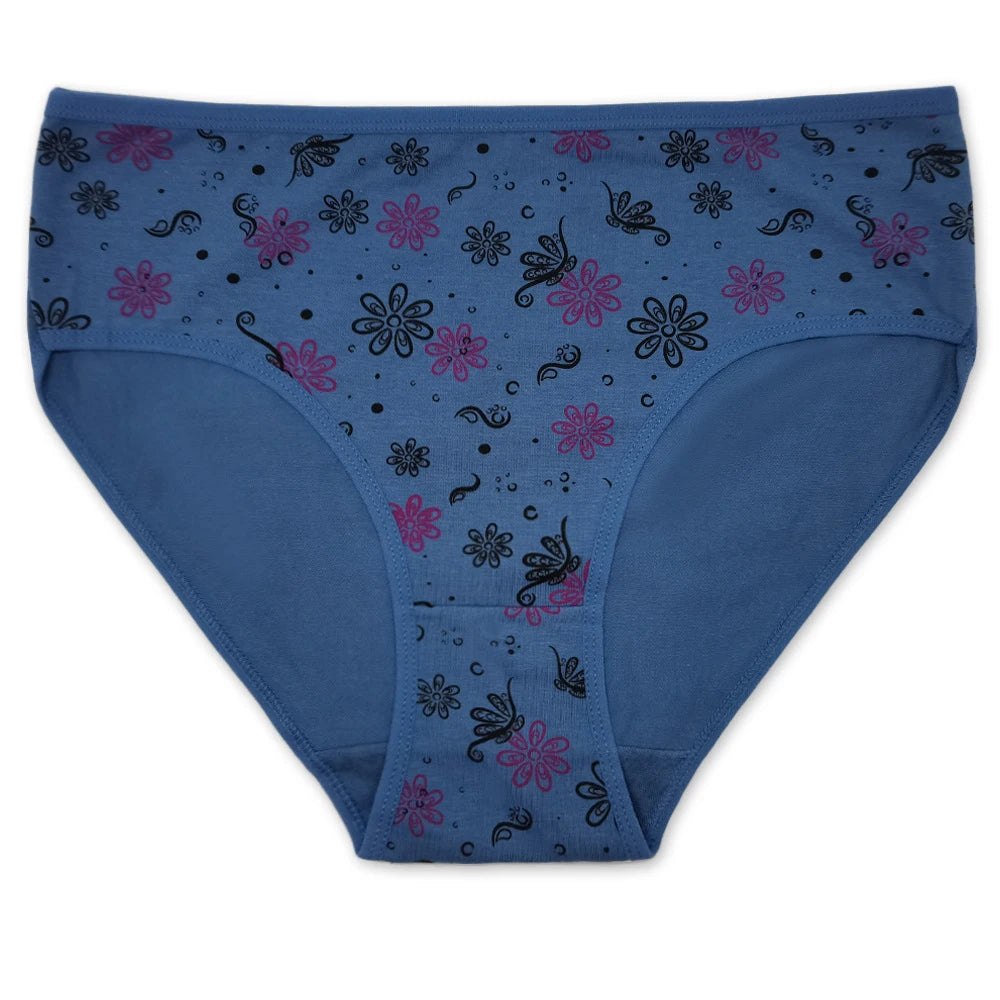 Women’s Cotton Briefs Set - Sexy Print Mid-Rise Plus Size Panties 2XL-4XL Soft Breathable Underwear 6Pcs