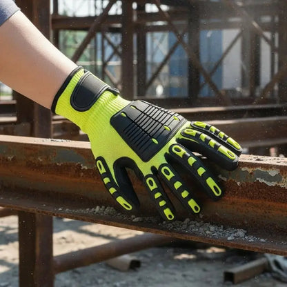 Cut-Resistant Safety Work Gloves - Anti-Vibration, Impact-Resistant & Oil-Proof Nitrile-Dipped Protective Gloves
