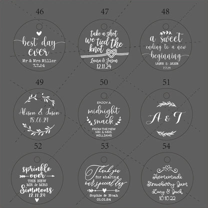 BY49 35mm Kraft & Black Paper Labels – Customizable Name & Date Wedding Decoration Stickers
