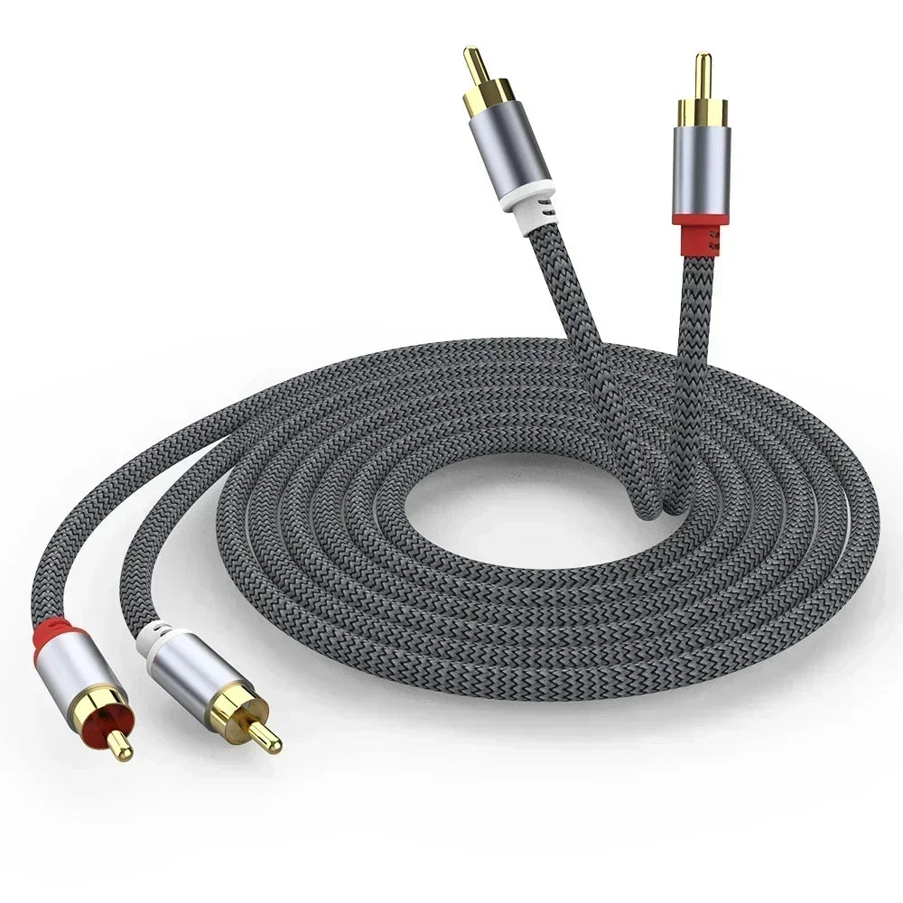 2RCA to 2RCA Stereo Audio Cable Male to Male HiFi RCA Jack Cord for Home Theater, HDTV, DVD Player & Amplifier Speakers