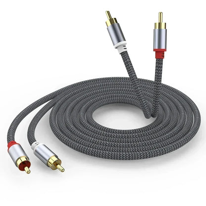 2RCA to 2RCA Stereo Audio Cable Male to Male HiFi RCA Jack Cord for Home Theater, HDTV, DVD Player & Amplifier Speakers