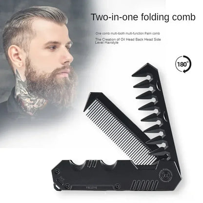 Portable Pocket Hair Comb for Men - Folding Wide Tooth Beard Styling Comb for Hair Care, Grooming & Barber Use