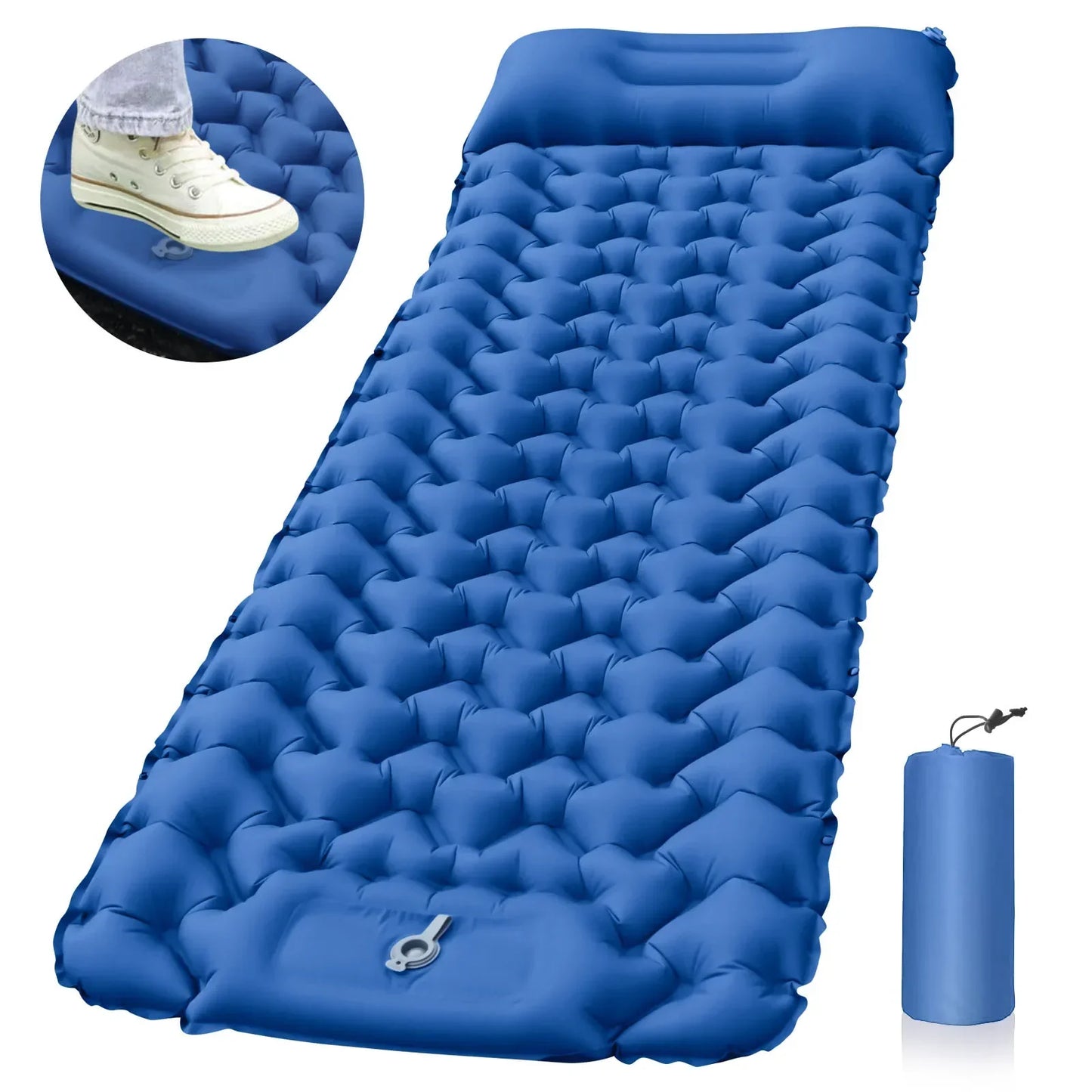 Outdoor Inflatable Sleeping Pad – Ultralight Camping Mattress with Pillows for Hiking & Trekking