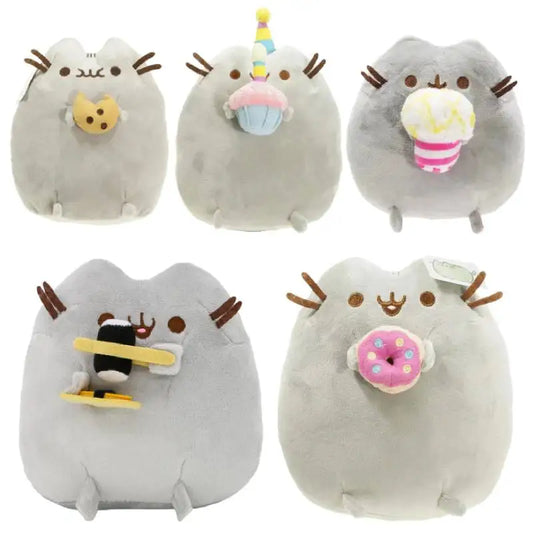 Cute Cat Plush Doll - Anime Ice Cream, Pizza, and Cake Stuffed Toy for Desk, Bedroom Decor, Birthday and Christmas Gifts