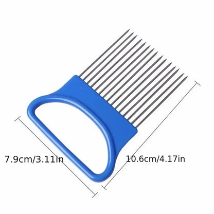 Colorful Stainless Steel Onion Slicer - Effortless Onion Chopping Tool for Perfect Slices - Kitchen Potato Chip Holder