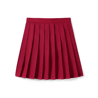 Women’s High Waist A-Line Skirt – Summer Harajuku Style Black Mini Pleated School Girl Uniform