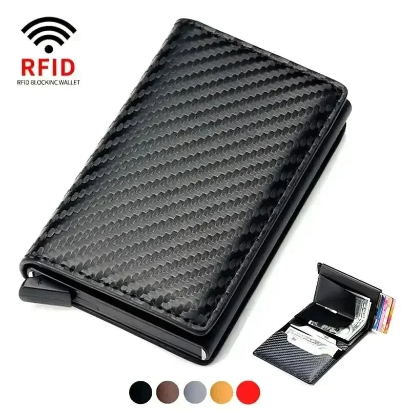 Slim RFID Aluminum Carbon Fiber Men’s Wallet – Slim Business Card & Credit Card Holder Case