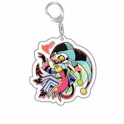 Anime Acrylic Keychain – Vaggie & Alastor Y2K Cartoon Pendant for Bags, Keys & Gifts