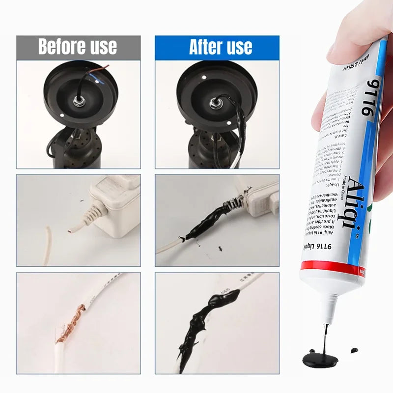 Liquid Electrical Tape Insulating Paste - Fast-Drying High-Temperature Sealant for Wire, Cable & Line Repairs