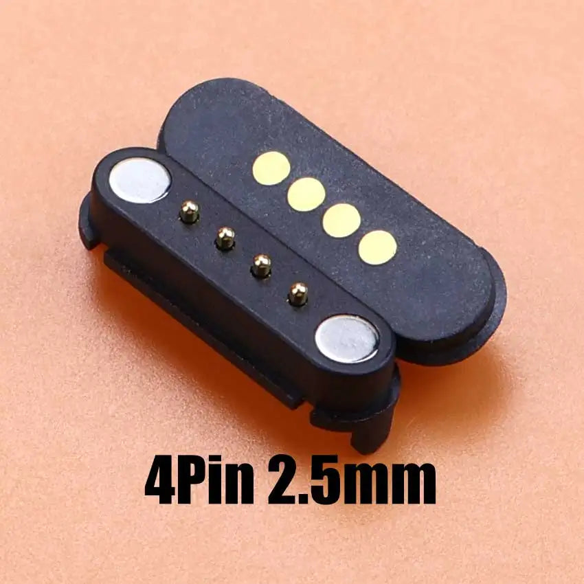DC Magnetic Pogo Pin Connector - 2–8 Pin Spring-Loaded Male/Female Power Socket, 2.5/2.54/2.8mm Spacing