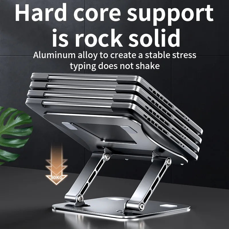 Adjustable Aluminum Alloy Phone & Tablet Stand | Portable Folding Design | Supports Devices up to 17" | Cooling Feature | Laptop & Tablet Support