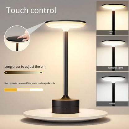 Wireless LED Table Lamp – Touch Sensor, USB Rechargeable Portable Night Light for Bedroom, Reading & Desk Decor