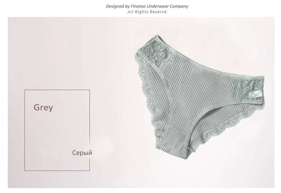 Floral Lace Cotton Women’s Panties - Comfortable Briefs, Solid Color Underwear, 3PCS/Set, Sizes M-XXL