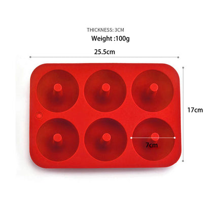 6-Hole Silicone Donut & Bagel Mold – Non-Stick Heat-Resistant Mini Cupcake & Doughnut Baking Pan Tool