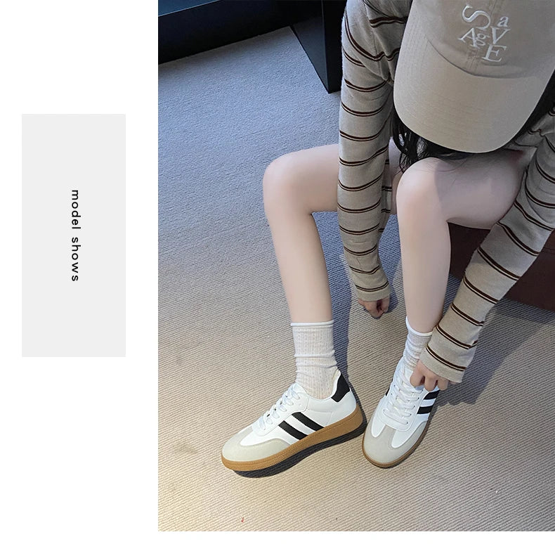 Women’s Casual Lace-Up Shoes | Lightweight Anti-Slip Flat Sneakers for Outdoor Walking