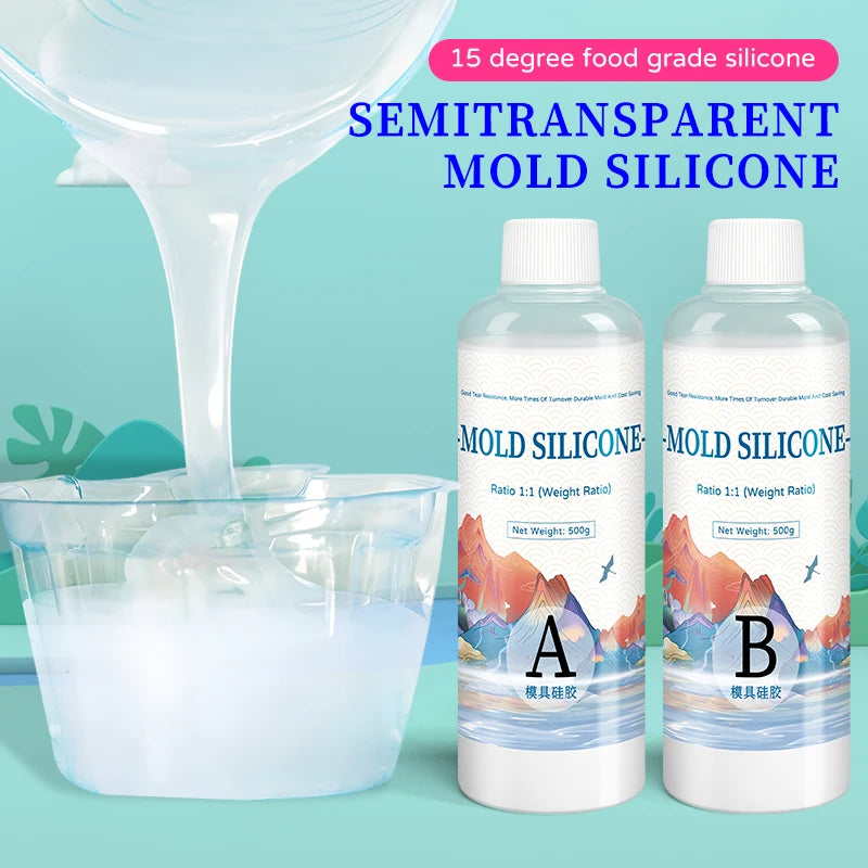 DIY Silicone Mold Making Kit – AB 1:1 Liquid Silicone Rubber, Fast Curing Mold Casting Material (200g/500g)