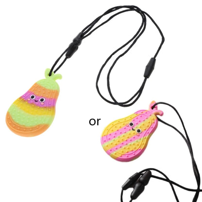 BPA-Free Silicone Baby Teether – Cartoon Sensory Chew Pendant Necklace for Newborns, Autism & ADHD Teething Care