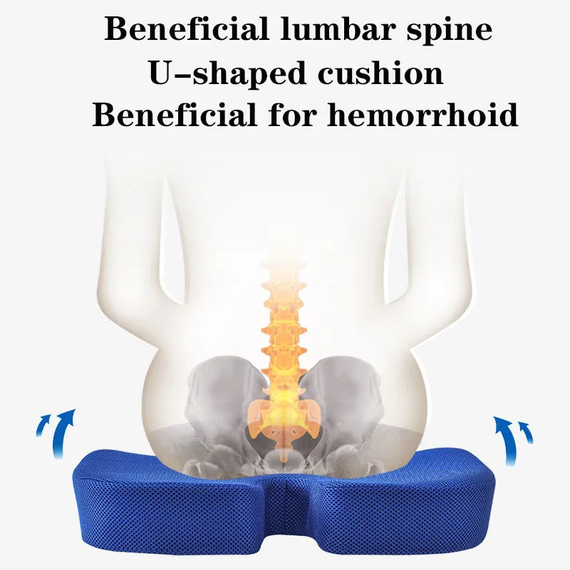 Memory Foam Seat Cushion – Office Chair & Home Use, Ergonomic Pillow for Back Pain Relief