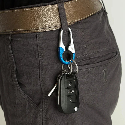 Men’s Stainless Steel Keychain Buckle – Carabiner Hook Key Ring for Outdoor & Car Accessories