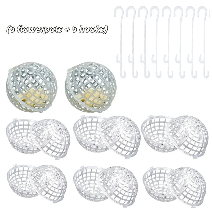 Wall-Mounted Plastic Planter Pot Set - Hanging Flower Pots for Succulents, Orchids, and Green Plants