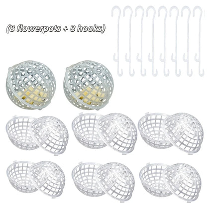 Wall-Mounted Plastic Planter Pot Set - Hanging Flower Pots for Succulents, Orchids, and Green Plants