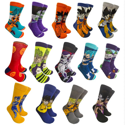 Men’s Anime Dragon Ball Socks - Harajuku Hip Hop Cosplay Fashion Funny Crew Socks