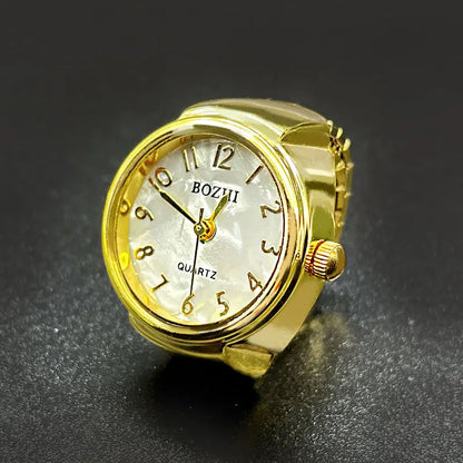 Kiss Jewelry Digital Quartz Finger Watch Ring – Mini Elastic Punk Style Clock Ring for Women, Men & Couple Teens Accessory
