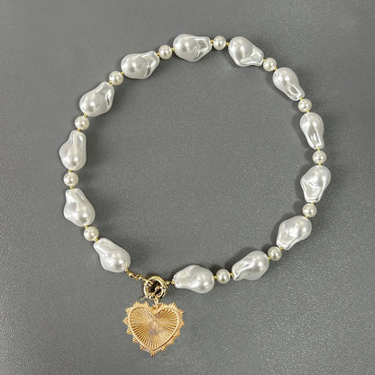 Luxury Pearl Necklace for Women - Adjustable Square Chunky Resin Statement Jewelry