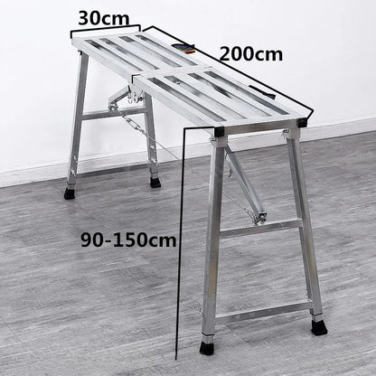 Foldable Steel Scaffolding Ladder – Portable Construction Workbench & Elevated Platform for Home Decoration, Renovation & Heavy-Duty Building Use