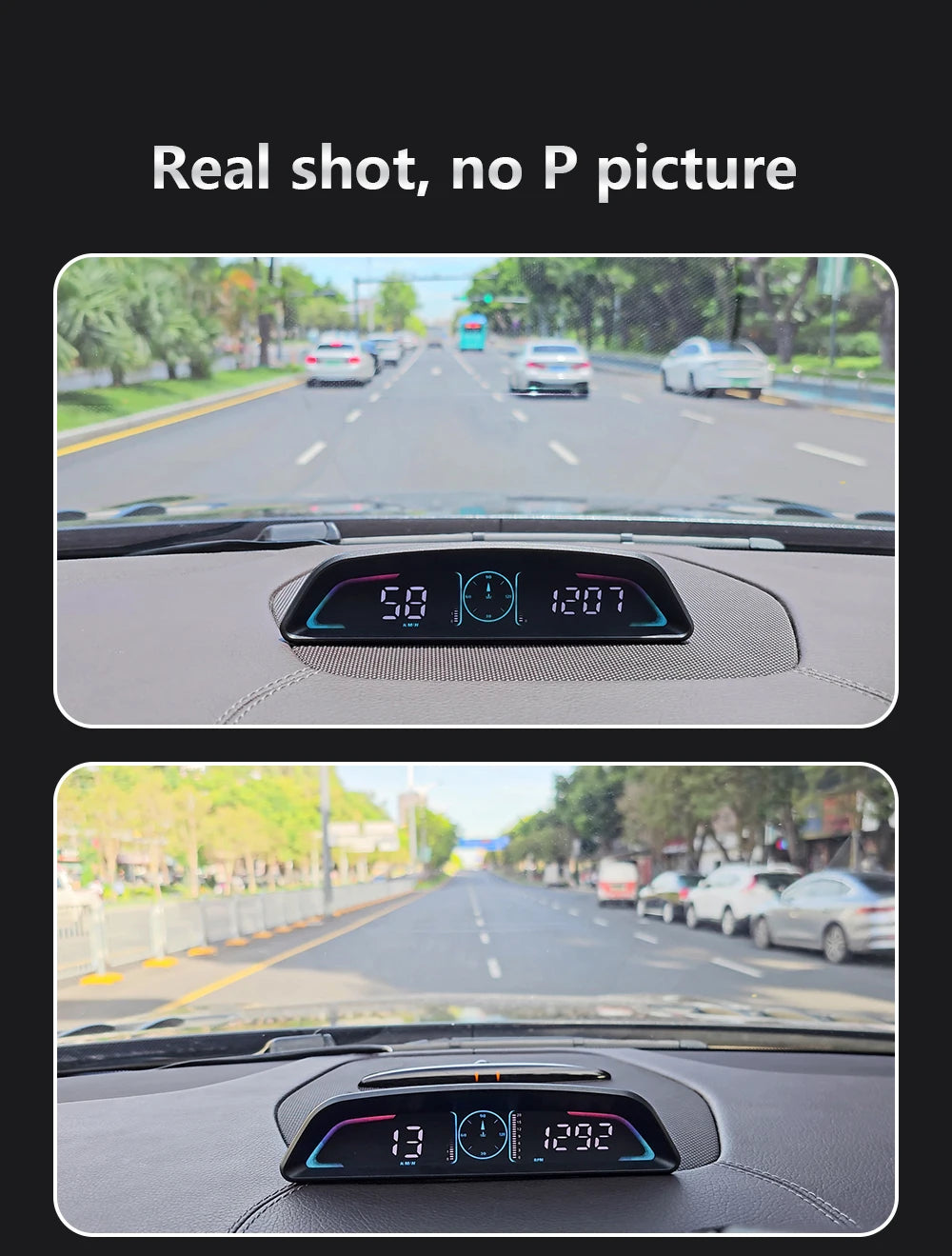AD G3/B3 OBD2 GPS Head-Up Display – Smart Car HUD with Digital Speedometer, RPM, Water Temp, Clock & Security Alarm