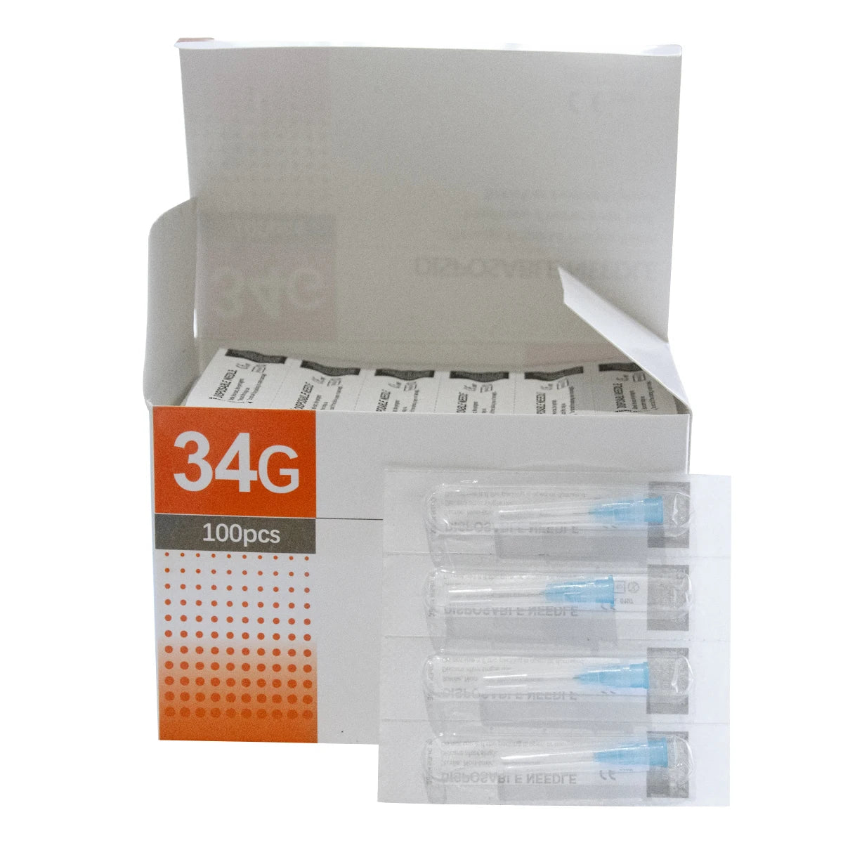 34G Tattoo & Beauty Injection Needles — 1.5mm, 2.5mm, 4mm Sterile Safety Syringe Hand Tool Parts