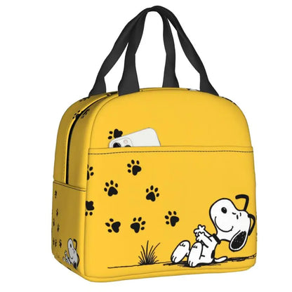 Custom Cute Snoopy Cartoon Insulated Lunch Tote Bag – Portable Thermal Cooler for Women, Work, School & Travel