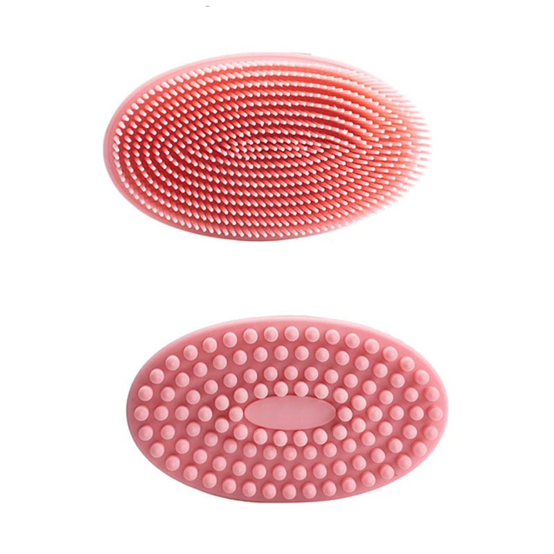 Exfoliating Silicone Bristle Sponge – Dead Skin Scrubber & Scalp Massager Bath Brush