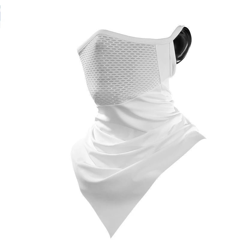 Summer Men’s Full-Face Cycling Mask – Breathable Ice Silk Neck Bandana with UV Protection