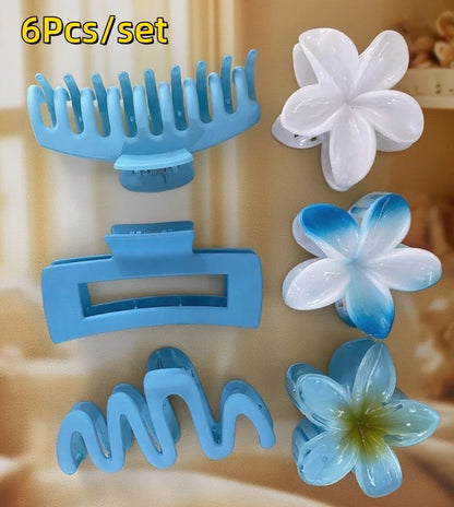 18Pcs Egg Flower Hair Clips | Gradient Candy Color Flowers, Shark Clips for Daily Ponytail Styling