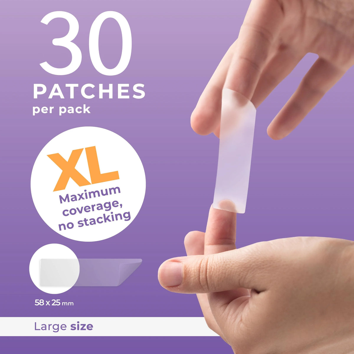30 XL Acne Patches - Waterproof Invisible Pimple Patches for Day and Night Skincare